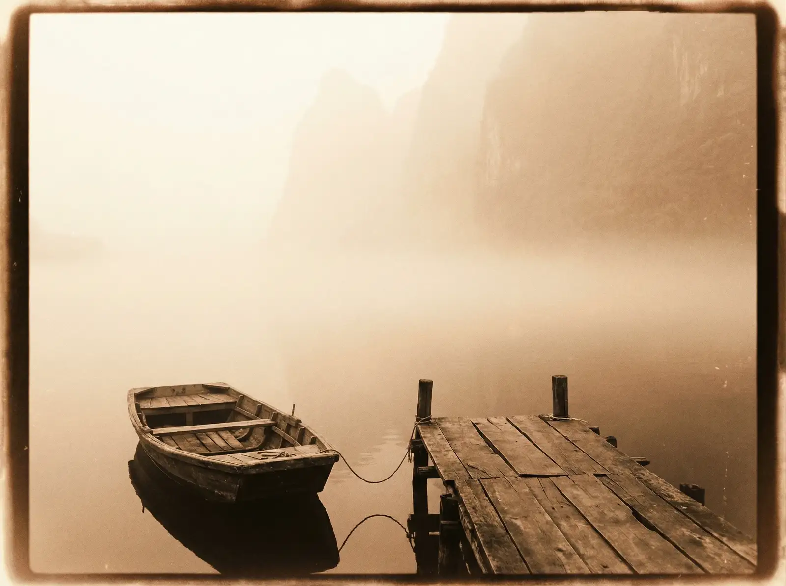 【国产精品】高清资源站 作品交易 - 限量版画《雾中渡口》